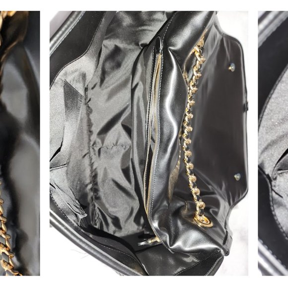 MOSCHINO COUTURE Macro Biker Bag GIANT Black Motorcycle Jacket Shoulder Purse - Picture 14 of 16